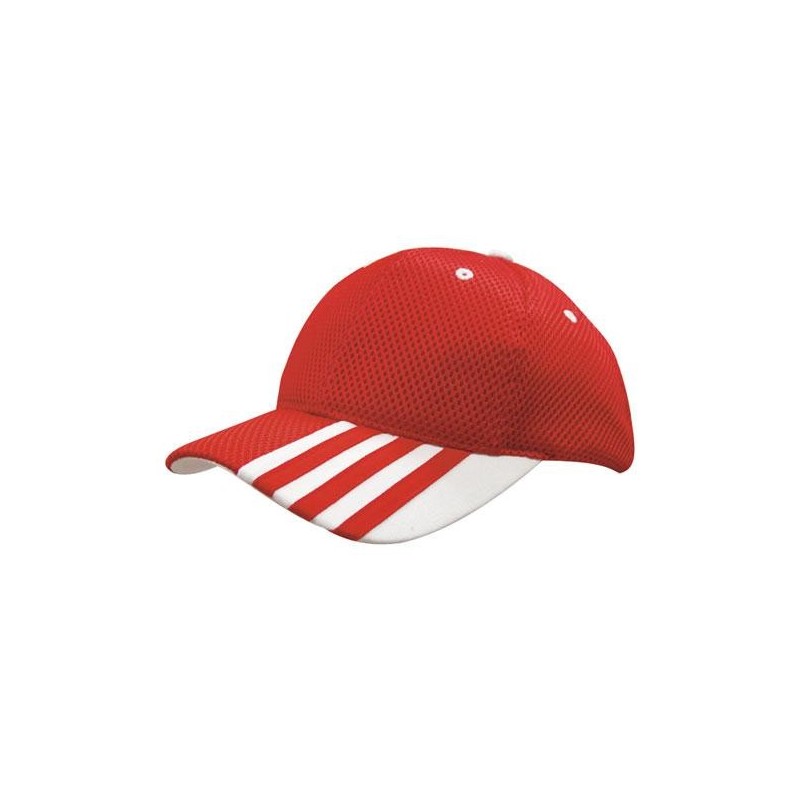 Red cap with white details