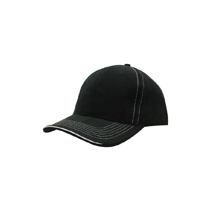 Black cap with white accents