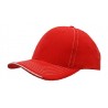 Red cap with white accents