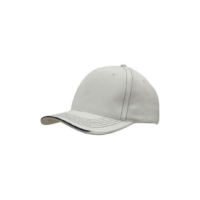White cap with navy accents