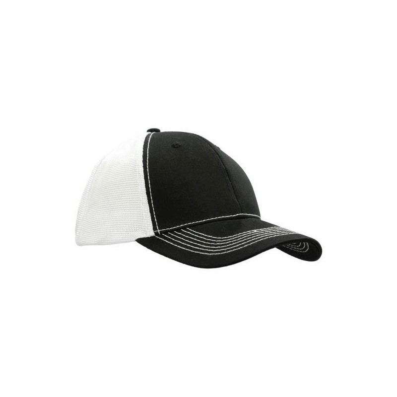 Black cap with white details
