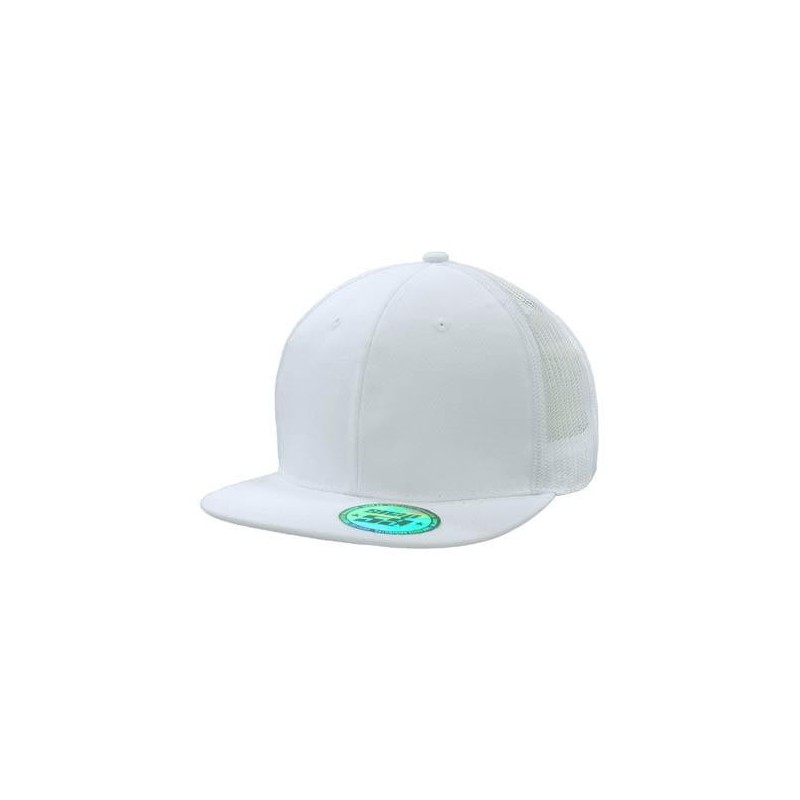White flat peak cap