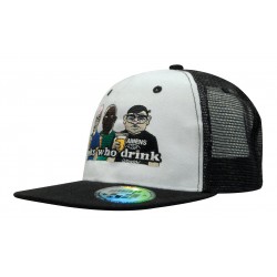 Flat peak cap with embroidery