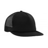 Black flat peak trucker cap - 3806