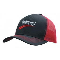 Trucker cap with two-colour embroidery