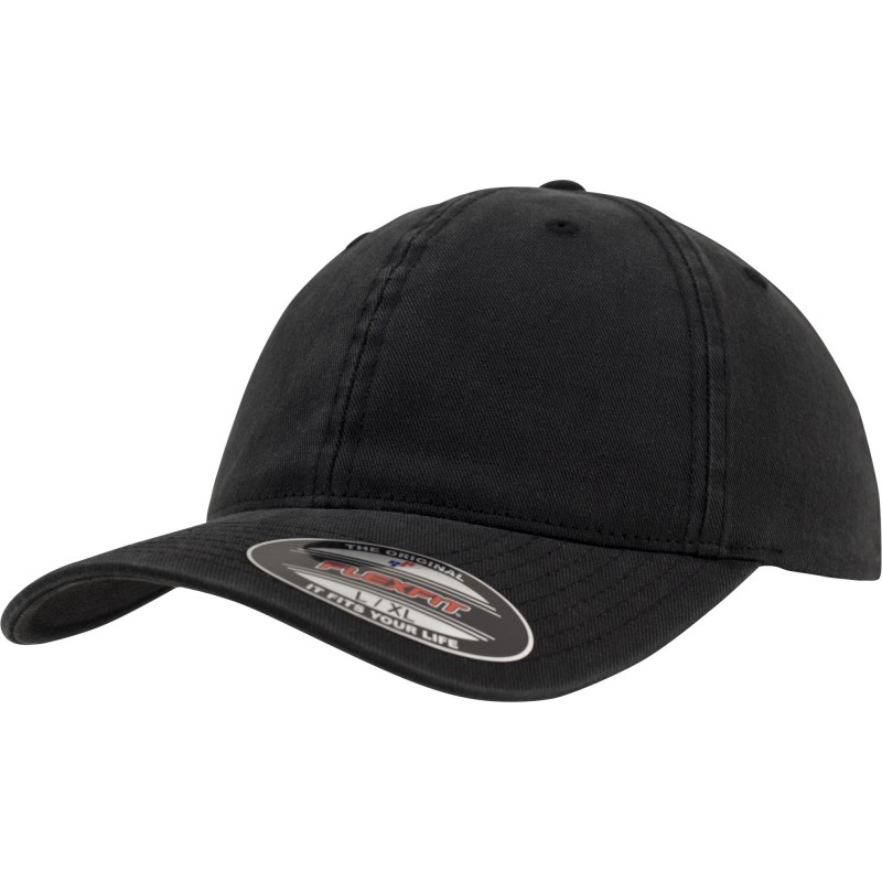 Garment Washed Cotton Dad Hat - 6997 - Black