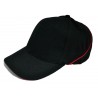 Black cap with red accents