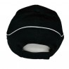 Black cap with white accents