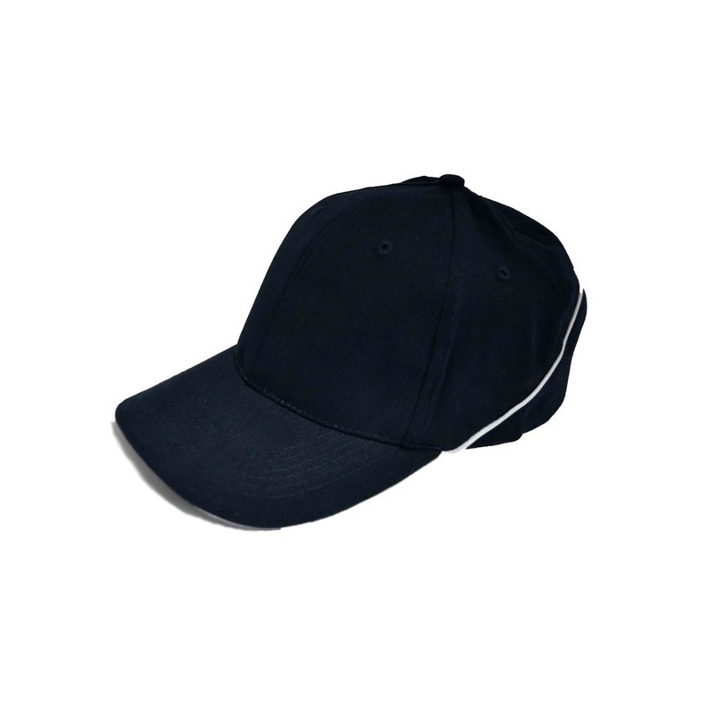Navy cap with white accents