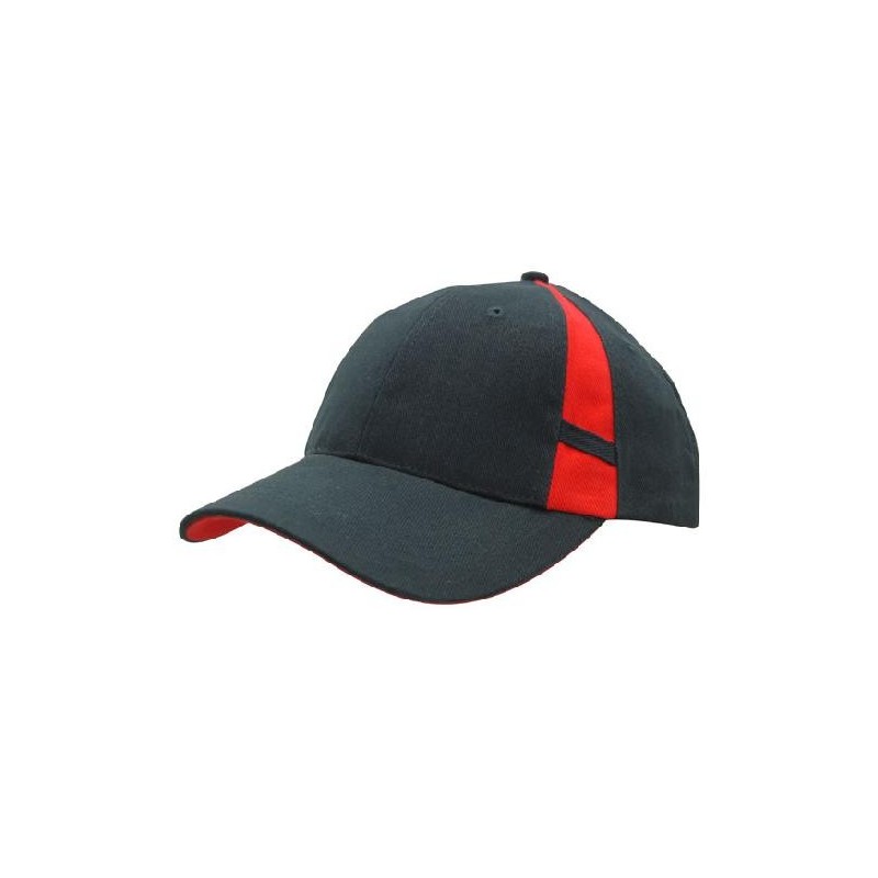 Navy cap with red details