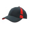 Navy cap with red details