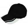 Black cap with white accents