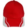 Red cap with white accents
