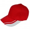 Red cap with white accents